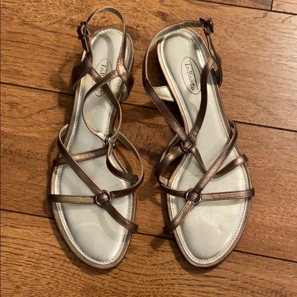 Talbots Strappy Gold Sandals